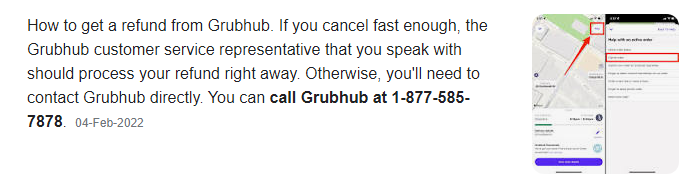 Grubhub cancel order refund